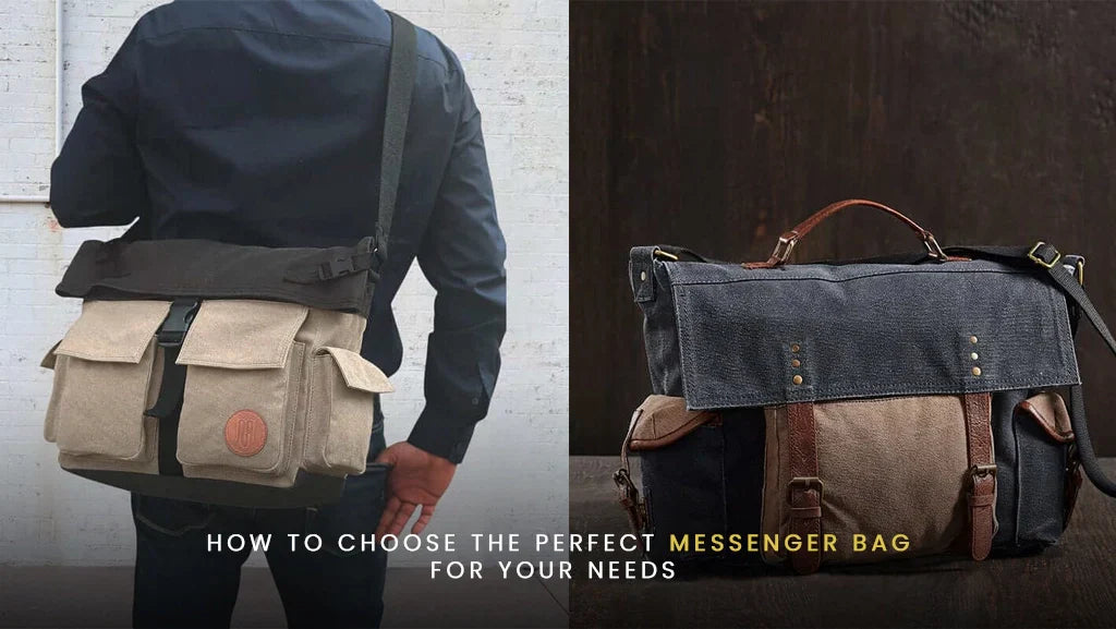 A men in blue jacket carrying a messenger backpack, showing how to carry messenger bag for stylish look.