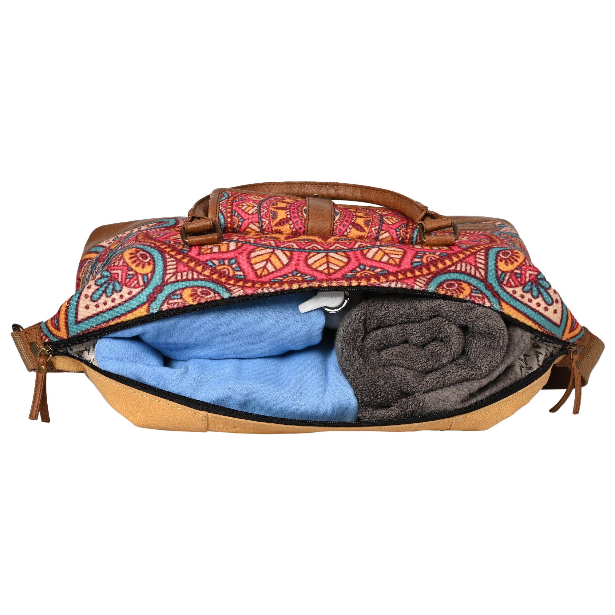 Mona B 100% Cotton Mandala Duffel Travel Bag
