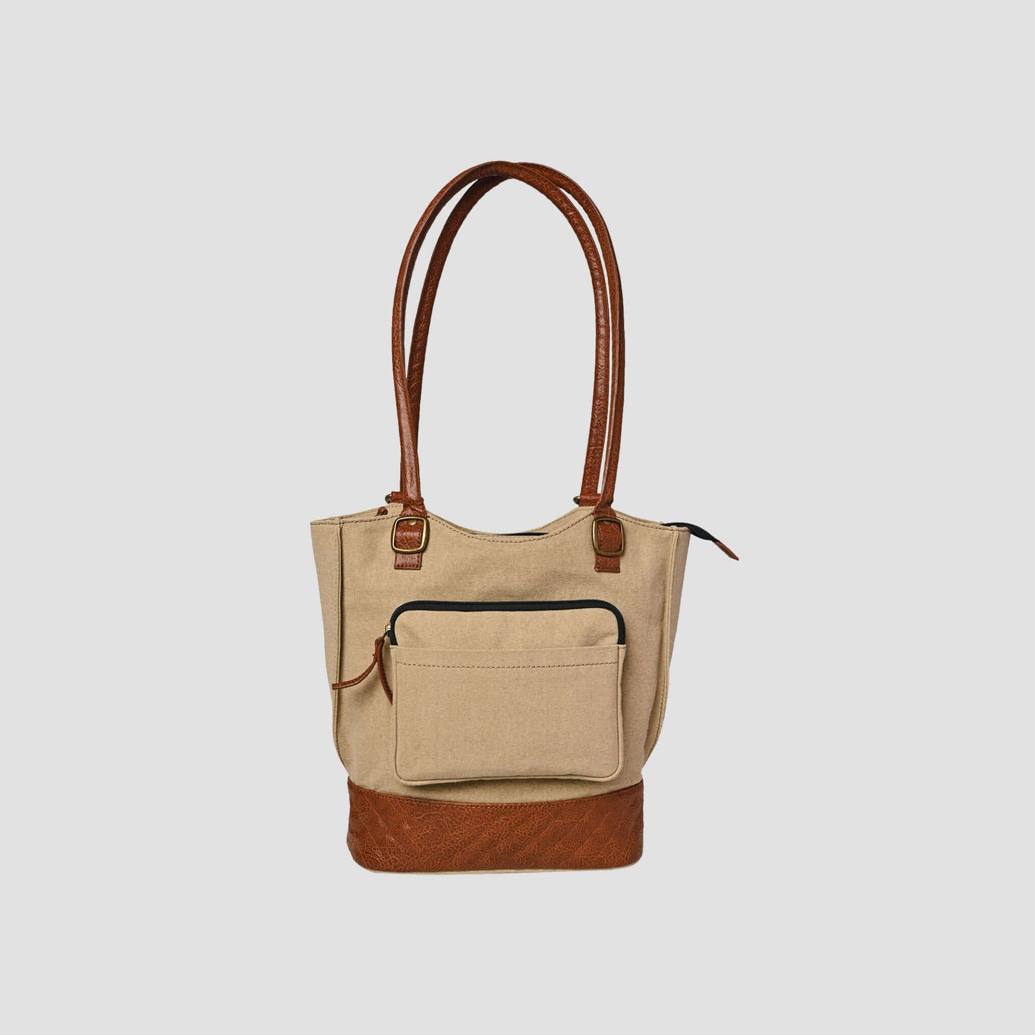 Mona B - Two in One Convertible Tote: Beige - (M-2507)