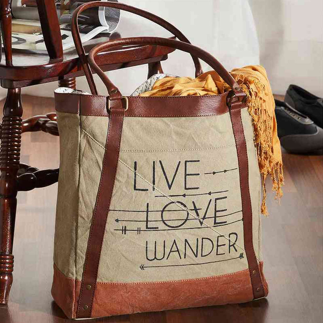Mona B Large Canvas Handbag for Women Zipper Tote Bag for