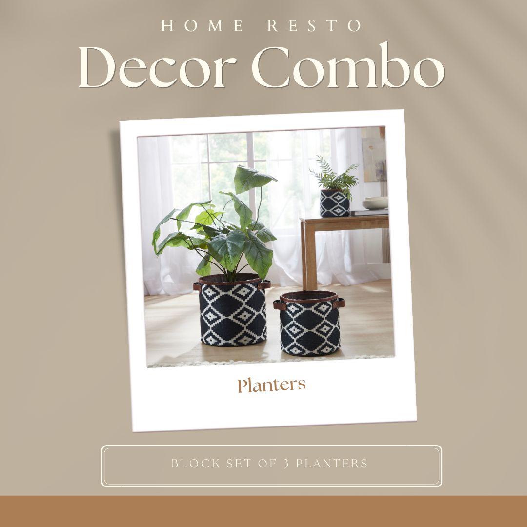 Mona B Trio of Green Elegance Block Transform Your Space with Our Set of 3 Stylish Planters