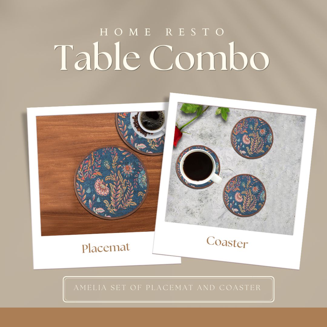 Mona B Amelia Set Dining Duo Stylish Placemats & Coasters for the Perfect Eco-Conscious Table