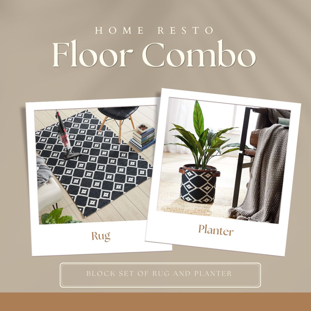 Mona B Block Set Earthy Aesthetic Duo Combine Style and Sustainability with Our Rug and Planter Set