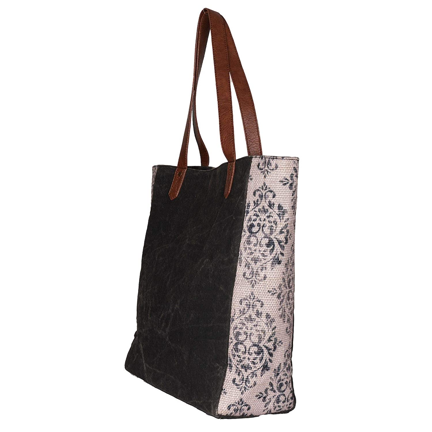 Mona B Large Canvas Handbag for Women | Zipper Tote Bag | Crossbody Bag | Stylish Vintage Shoulder Bags for Women (Mia) (Multicolour)