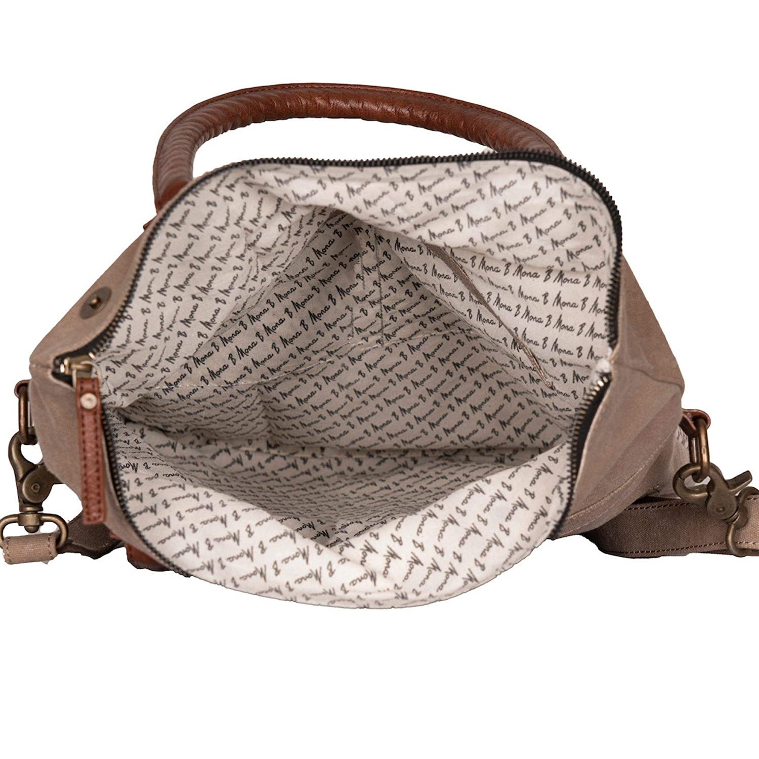 Mona B Large Canvas Handbag for Women | Zipper Tote Bag |Multicolor Crossbody Bag | Stylish Vintage Shoulder Bags for Women (Luna)