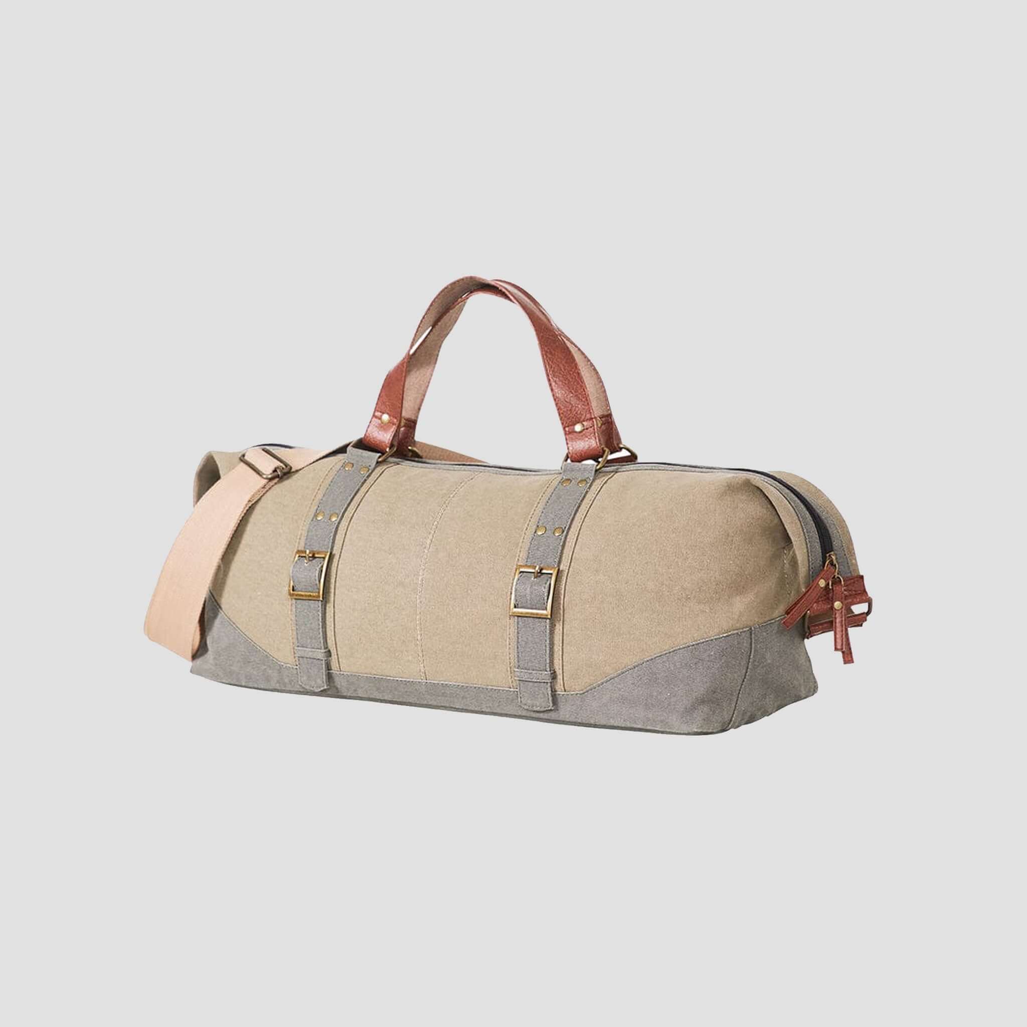 Mona B - Canvas Large Duffel Gym Travel and Sports Bag with Stylish Design for Men and Women - MC-236 C