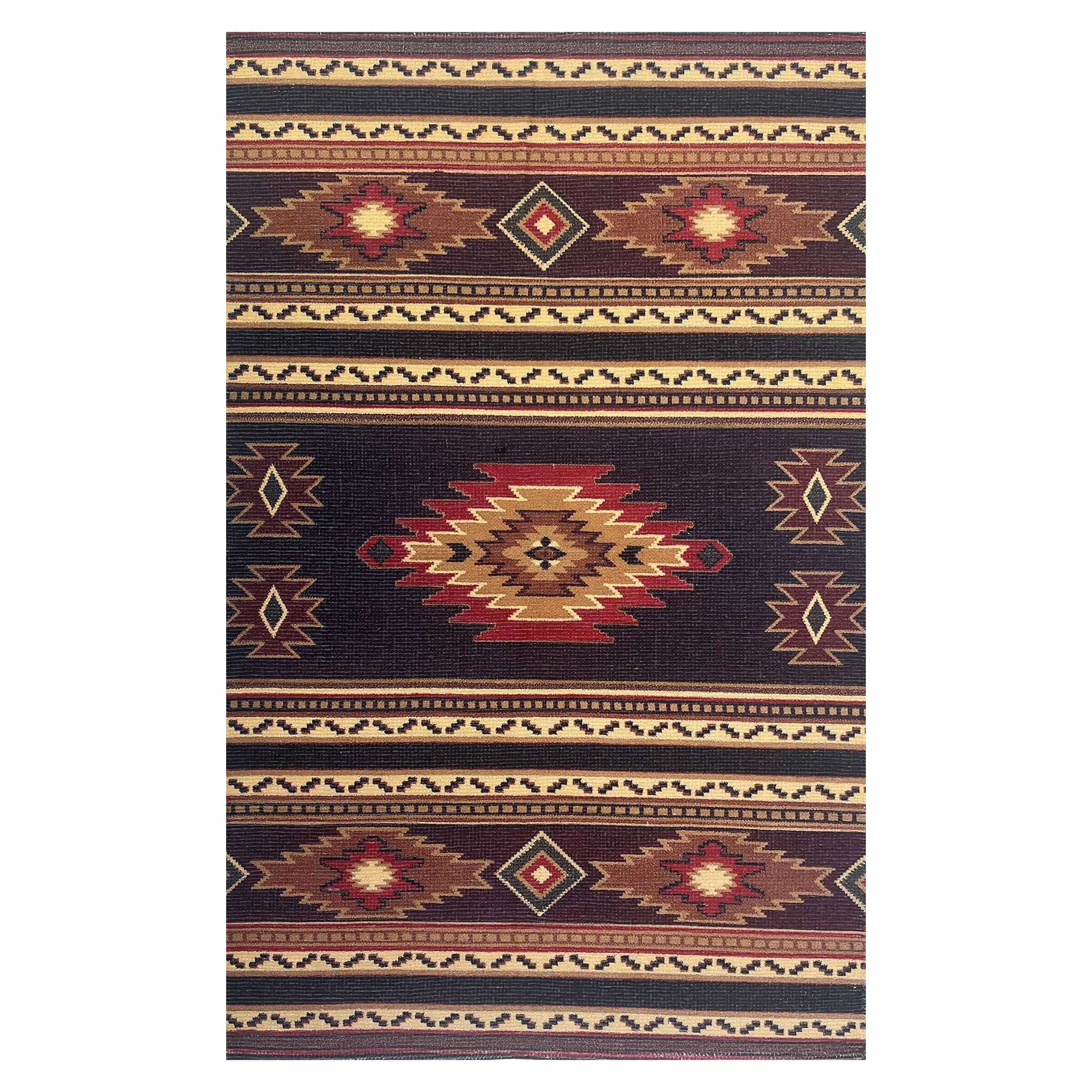 Mona B - Printed Vintage Dhurrie Carpet Rug Runner Floor Mat for Living Room Bedroom: 3.5 X 5.5 Feet Multi Color - PR-118 (4266)