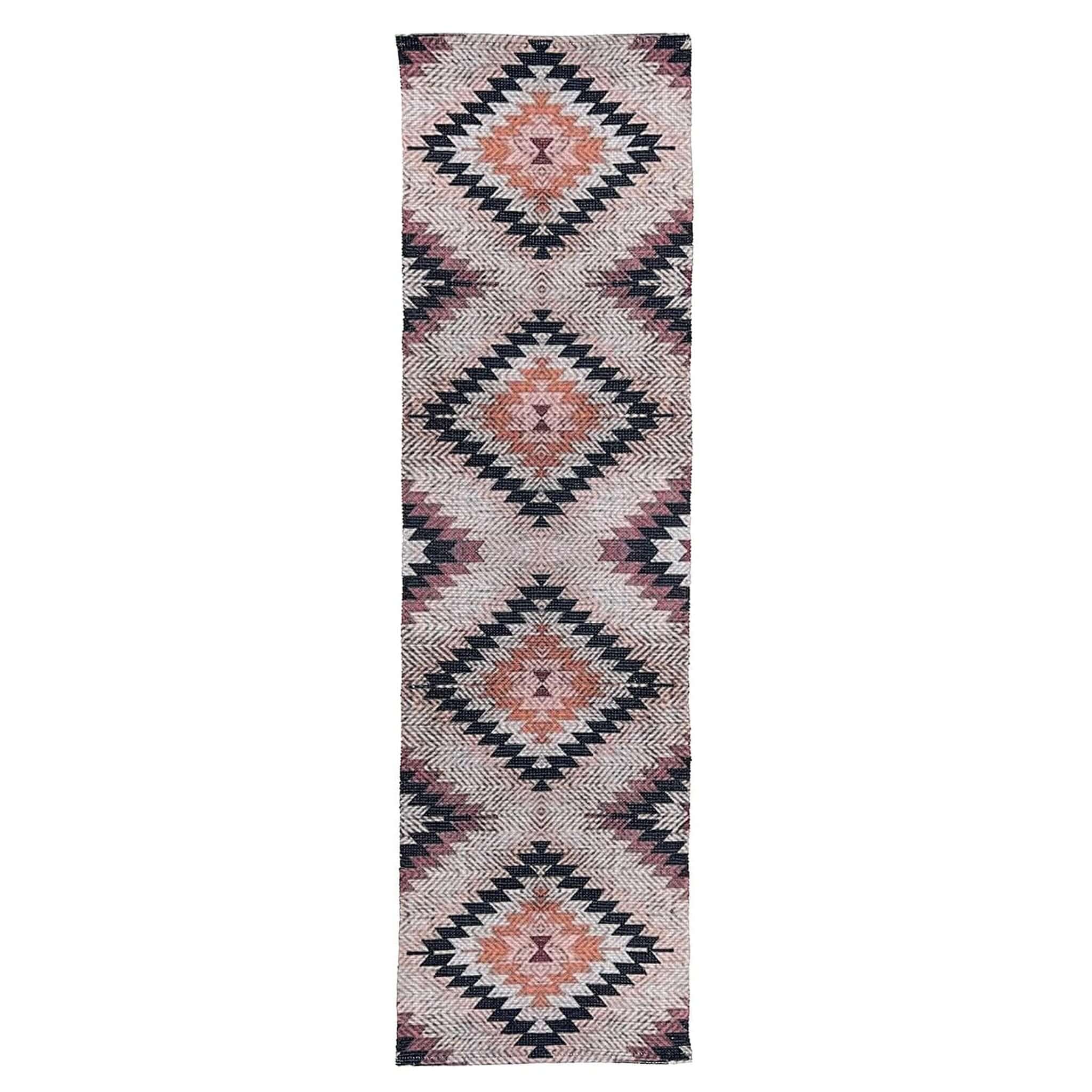 Mona B - Printed Vintage Dhurrie Carpet Rug Runner for Living Room Bedroom: 1.83 X 6 Feet Multi Color - PR-107 (2272)