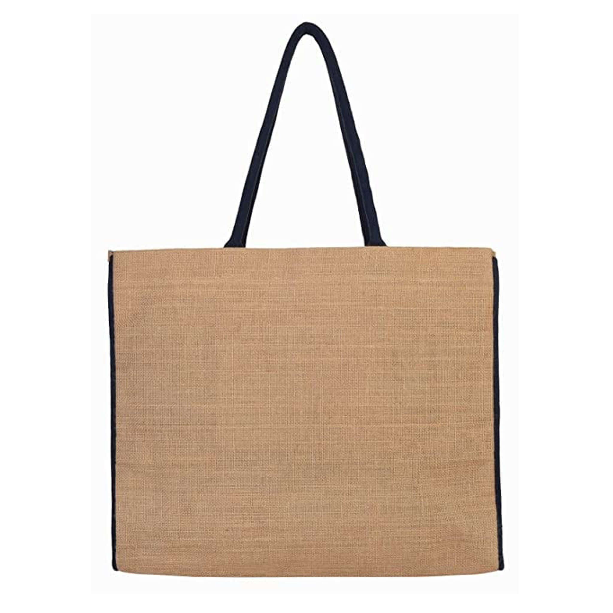 Mona B - Reusable Jute Shopping Bag With Stylish Design for Men and Women (Bon Voyage)