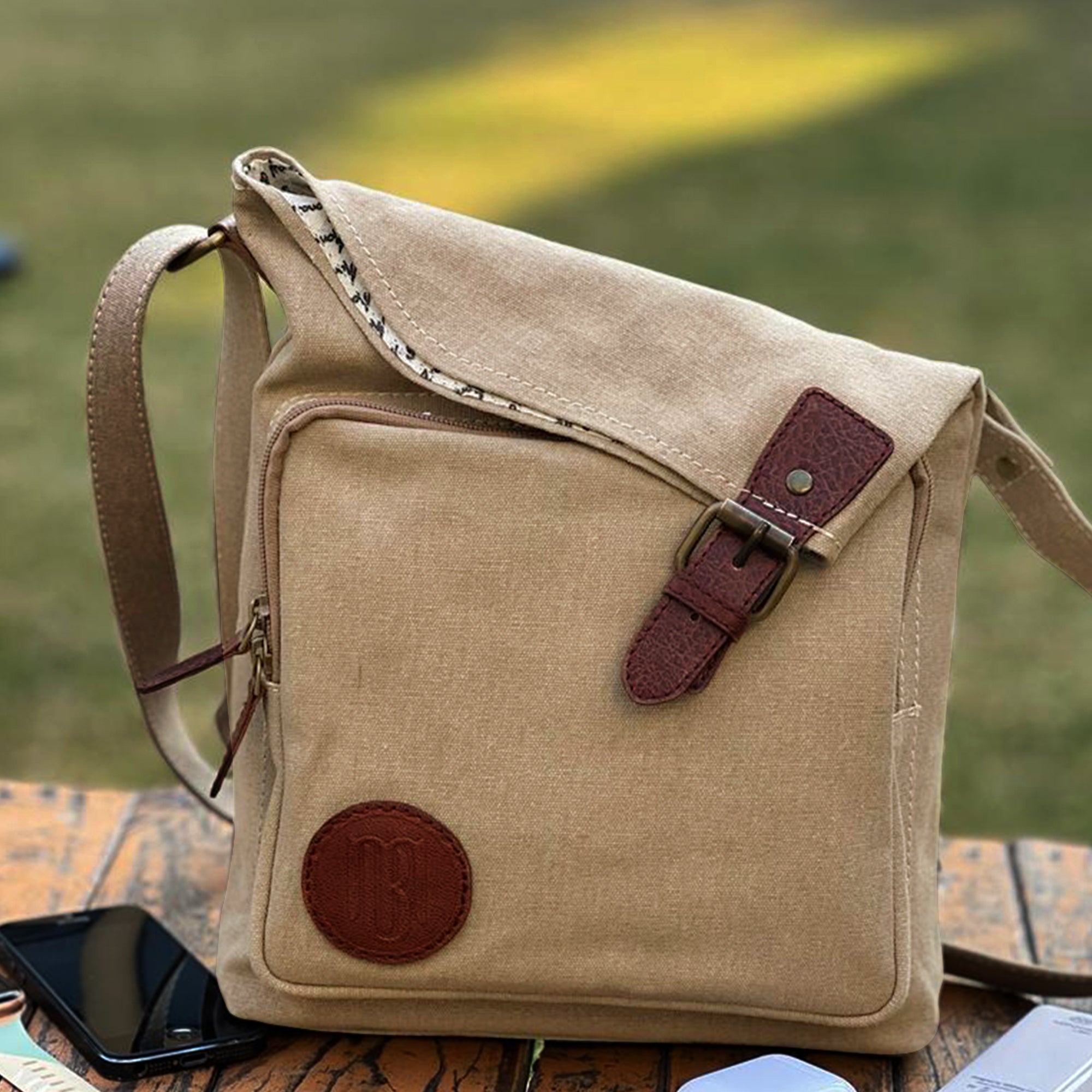 Flint Crossbody Sling bag For Men & Women - Beige