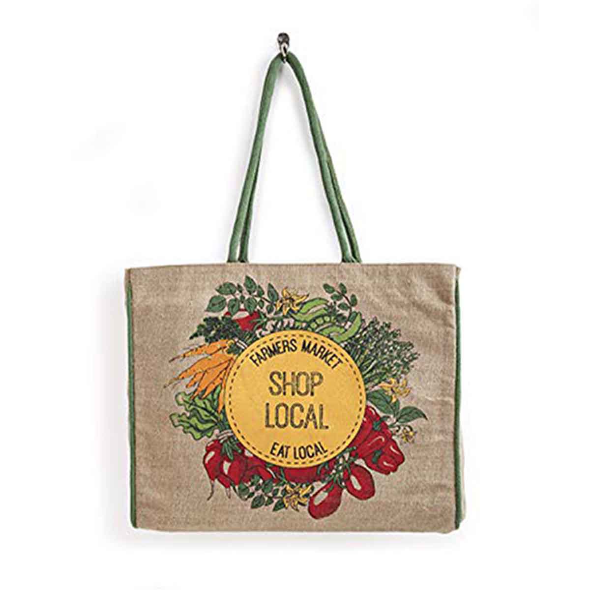 Mona B Reusable Jute Shopping Bag With Stylish Design for Men and Women (Shop Local)
