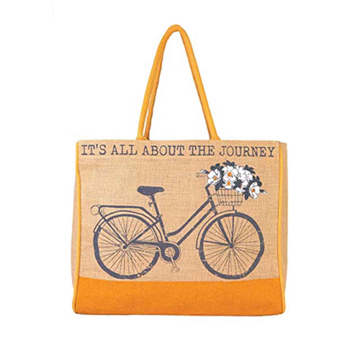 Mona B - Reusable Jute Shopping Bag With Stylish Design for Men and Women (Cruising)