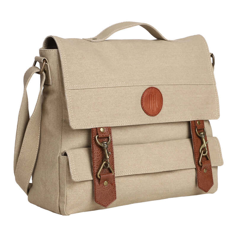 Mona B - Unisex Canvas Messenger Crossbody Laptop/Tablet/MacBook Bag: Flint