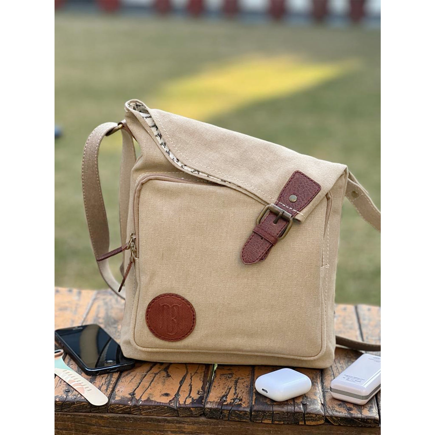 Flint Crossbody Sling bag For Men & Women - Beige