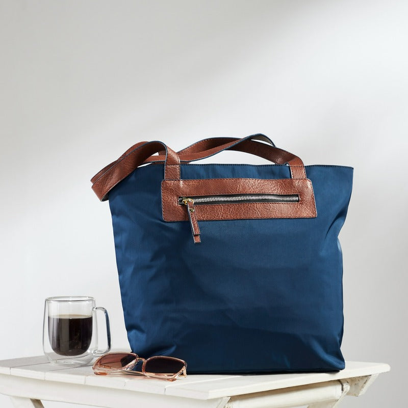 Mona B Handbag for Women | Zipper Tote Bag | Crossbody Sling Bag for Grocery, Shopping, Travel | Shoulder Bags for Women: Set of 2 (NAVY)