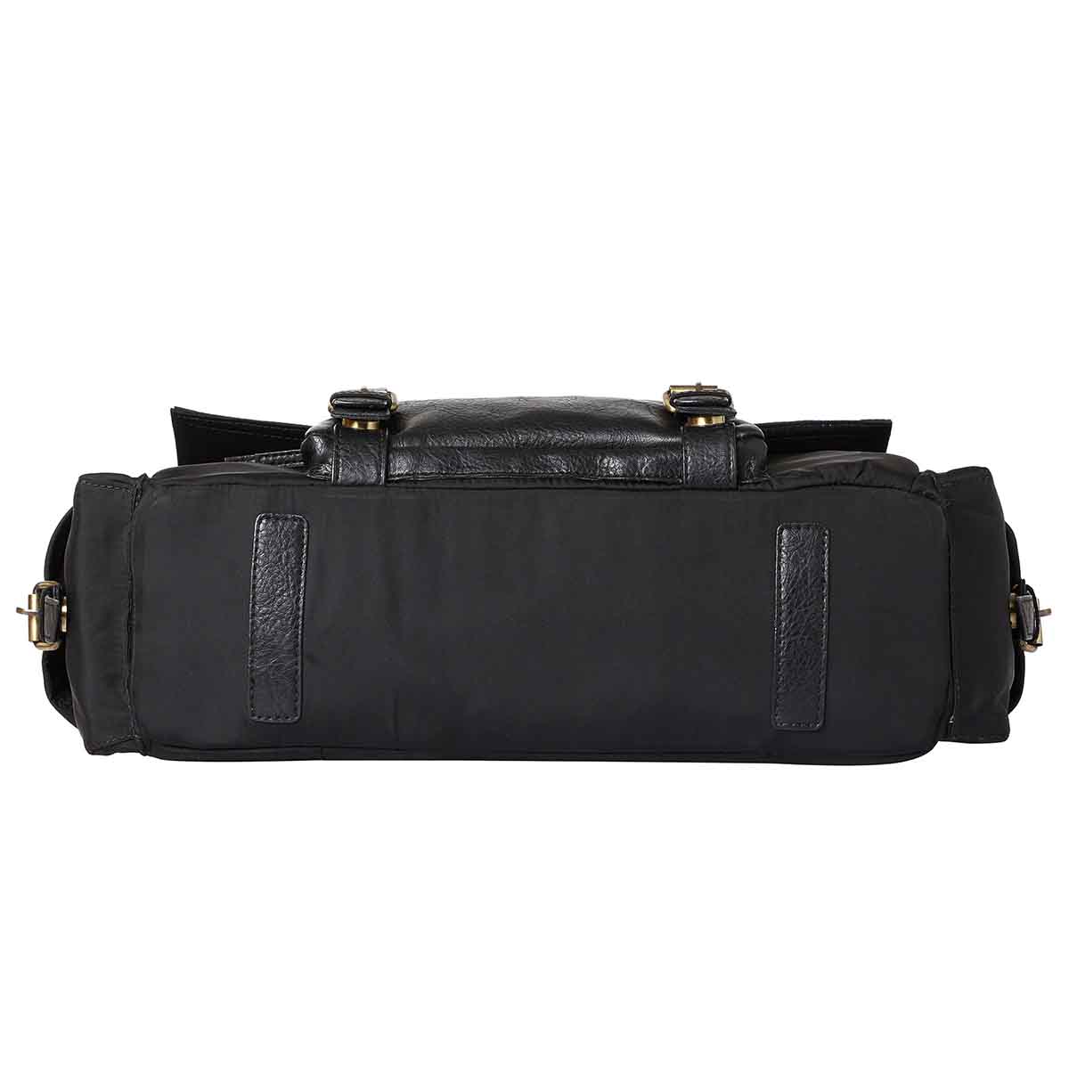 Mona B - Unisex Messenger Bag for upto 14" Laptop/Mac Book/Tablet with Stylish Design: Hudson Black - RP-307 BLK