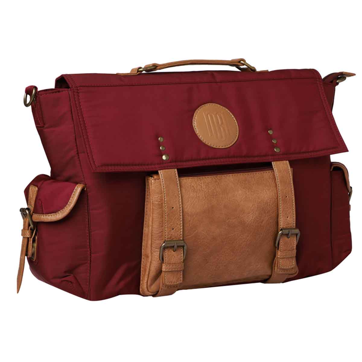 Mona B - Unisex Messenger Bag for upto 14" Laptop/Mac Book/Tablet with Stylish Design: Hudson Wine - RP-307 WIN