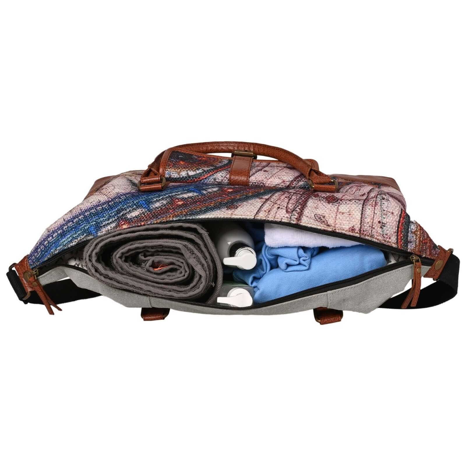 Mona B - 100% Cotton Astro Duffel Travel Bag