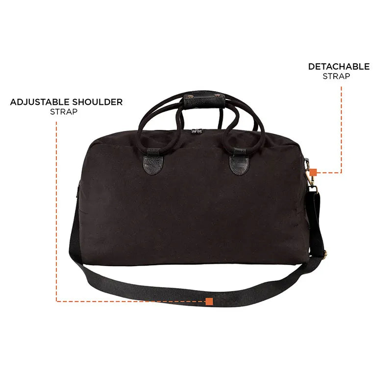 Cord Duffle Bag For Men & Women - Black