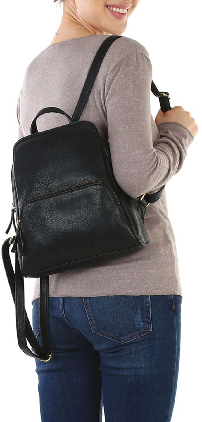 Mona B - Convertible Backpack for Offices Schools and Colleges with Stylish Design for Women: Grace (Black)