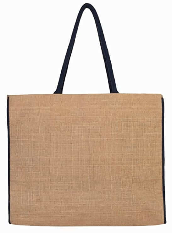 Mona B - Reusable Jute Shopping Bag With Stylish Design for Men and Women (Bon Voyage)