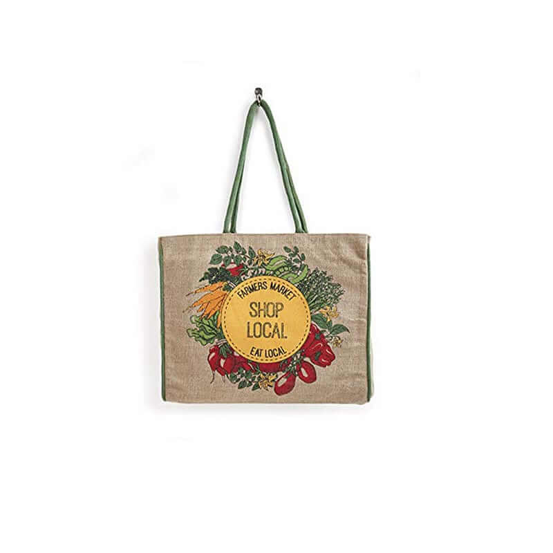 Mona B - Reusable Jute Shopping Bag With Stylish Design for Men and Women (Shop Local)