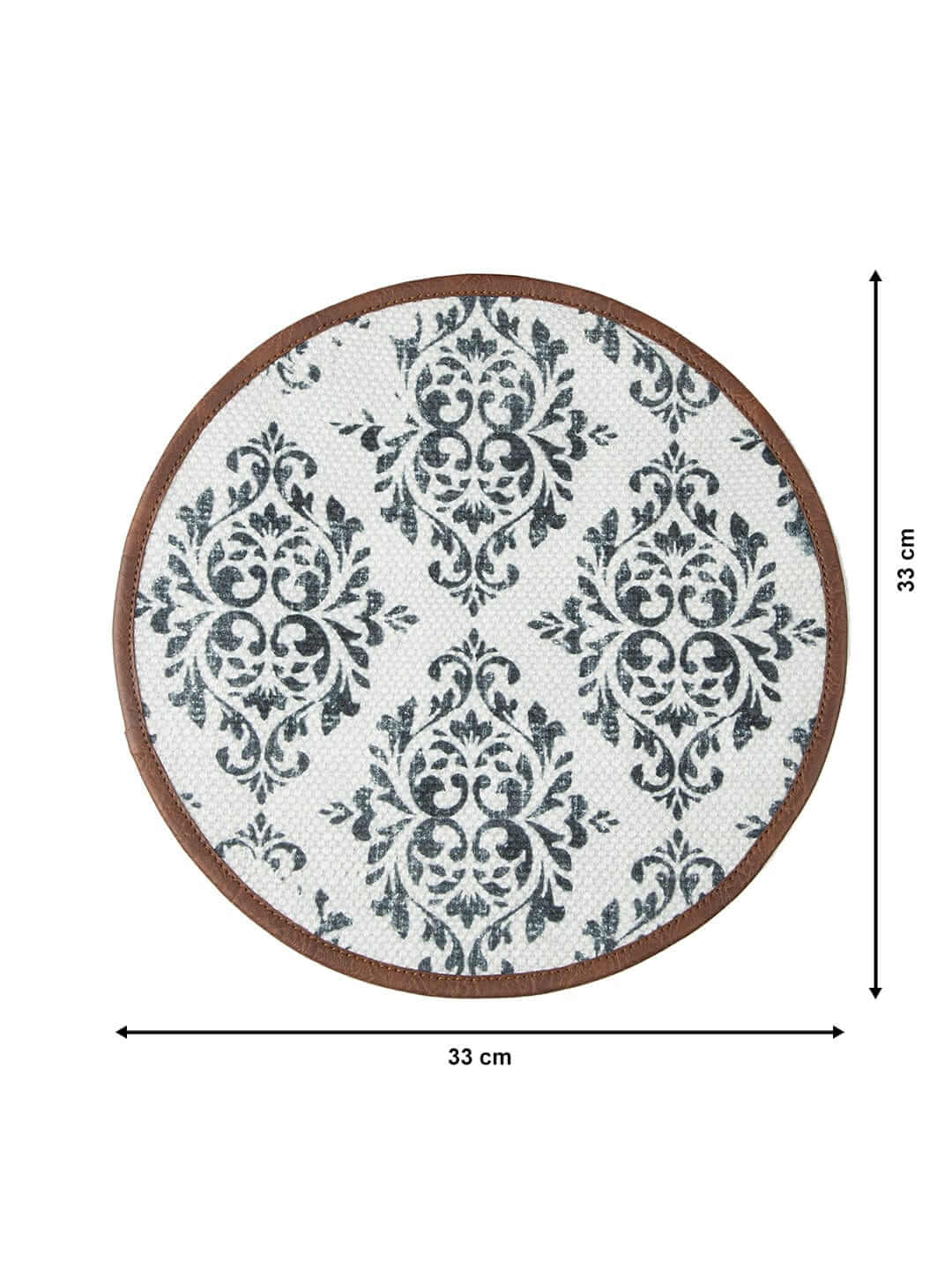 Mona B - Set of 2 Printed Mosaic Placemats, 13 INCH Round, Best for Bed-Side Table/Center Table, Dining Table/Shelves (Trellis)