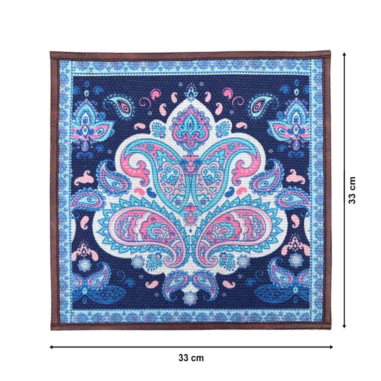 Mona B - Set of 2 Printed Placemats, 13 INCH Square, Best for Bed-Side Table/Center Table, Dining Table/Shelves- PP-102