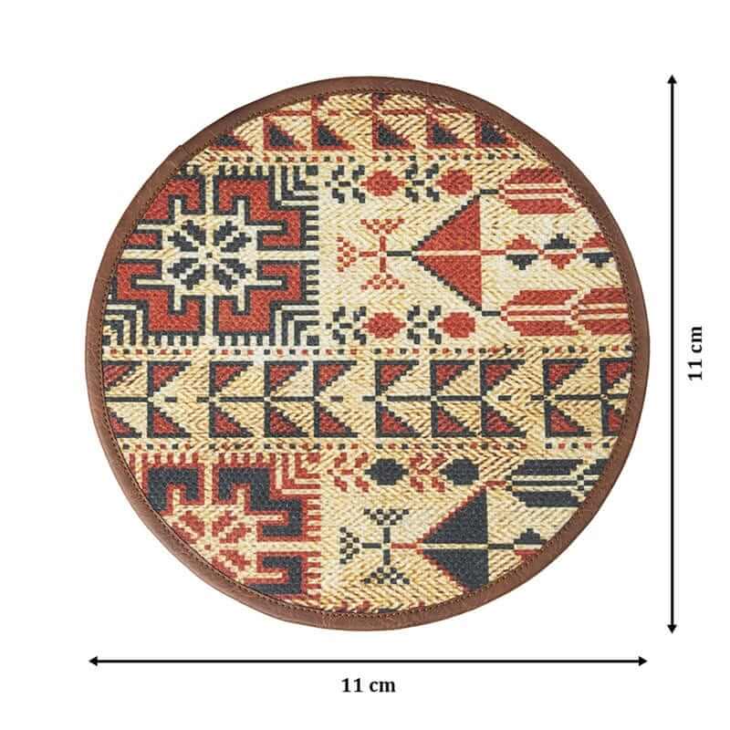 Mona B - Set of 4 Printed Amelia Coasters, 4.5 INCH Round, Best for Bed-Side Table/Center Table, Dining Table (Mosaic)