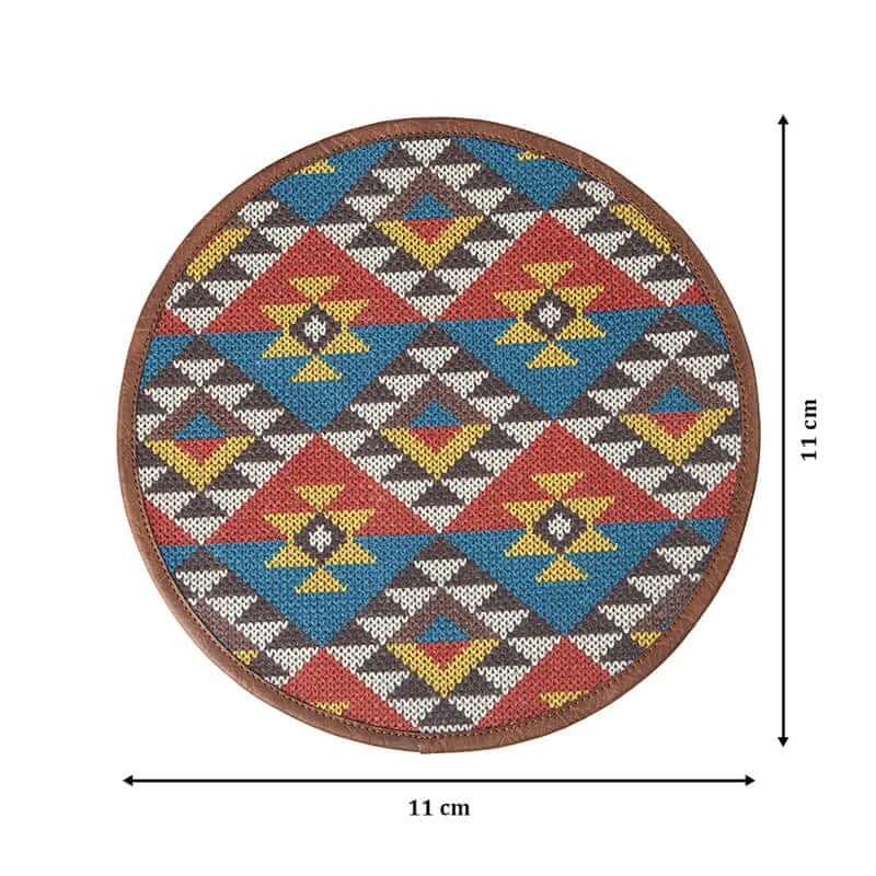 Mona B - Set of 4 Printed Amelia Coasters, 4.5 INCH Round, Best for Bed-Side Table/Center Table, Dining Table (Saffiano)