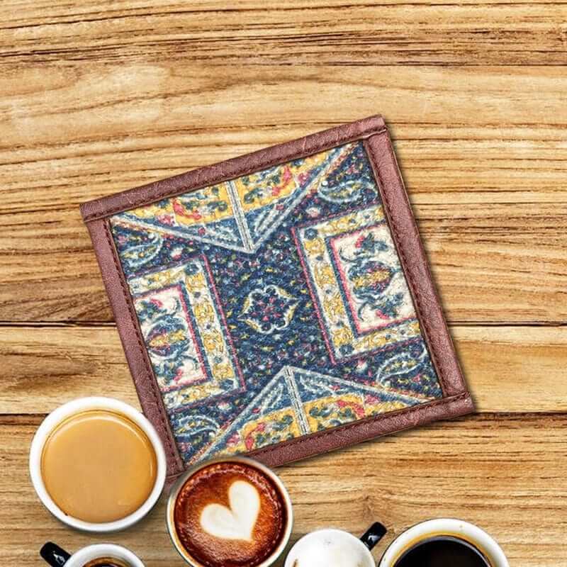 Mona B - Set of 4 Printed Coasters, 4.5 INCH Square, Best for Bed-Side Table/Center Table, Dining Table- PC-101