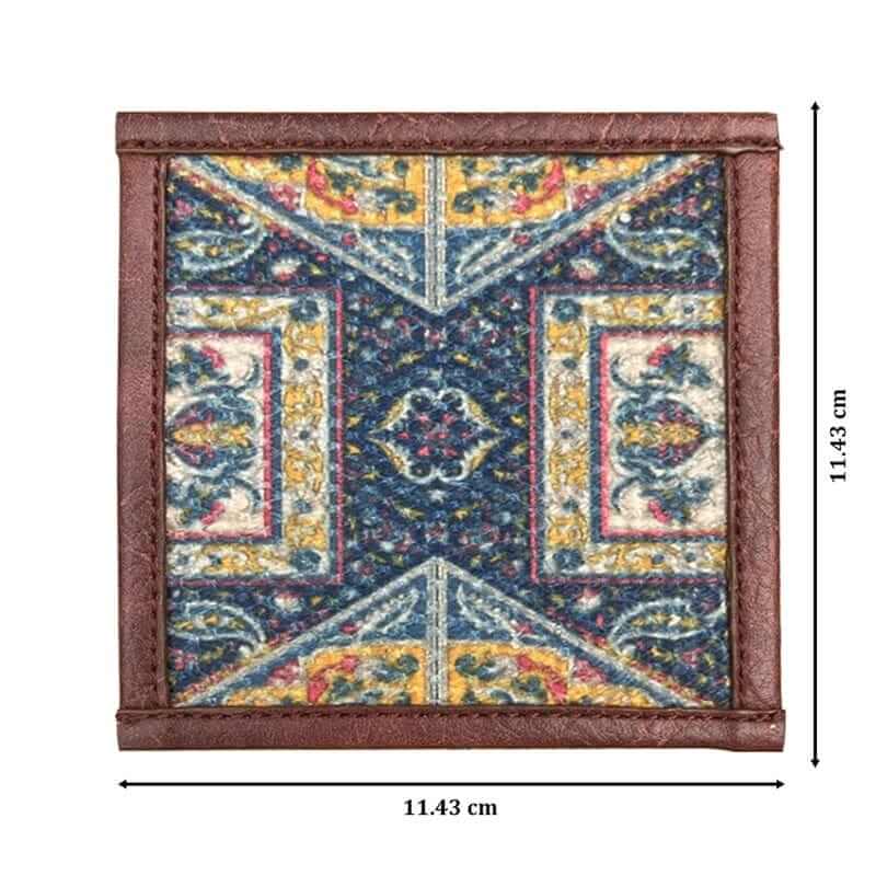 Mona B - Set of 4 Printed Coasters, 4.5 INCH Square, Best for Bed-Side Table/Center Table, Dining Table- PC-101