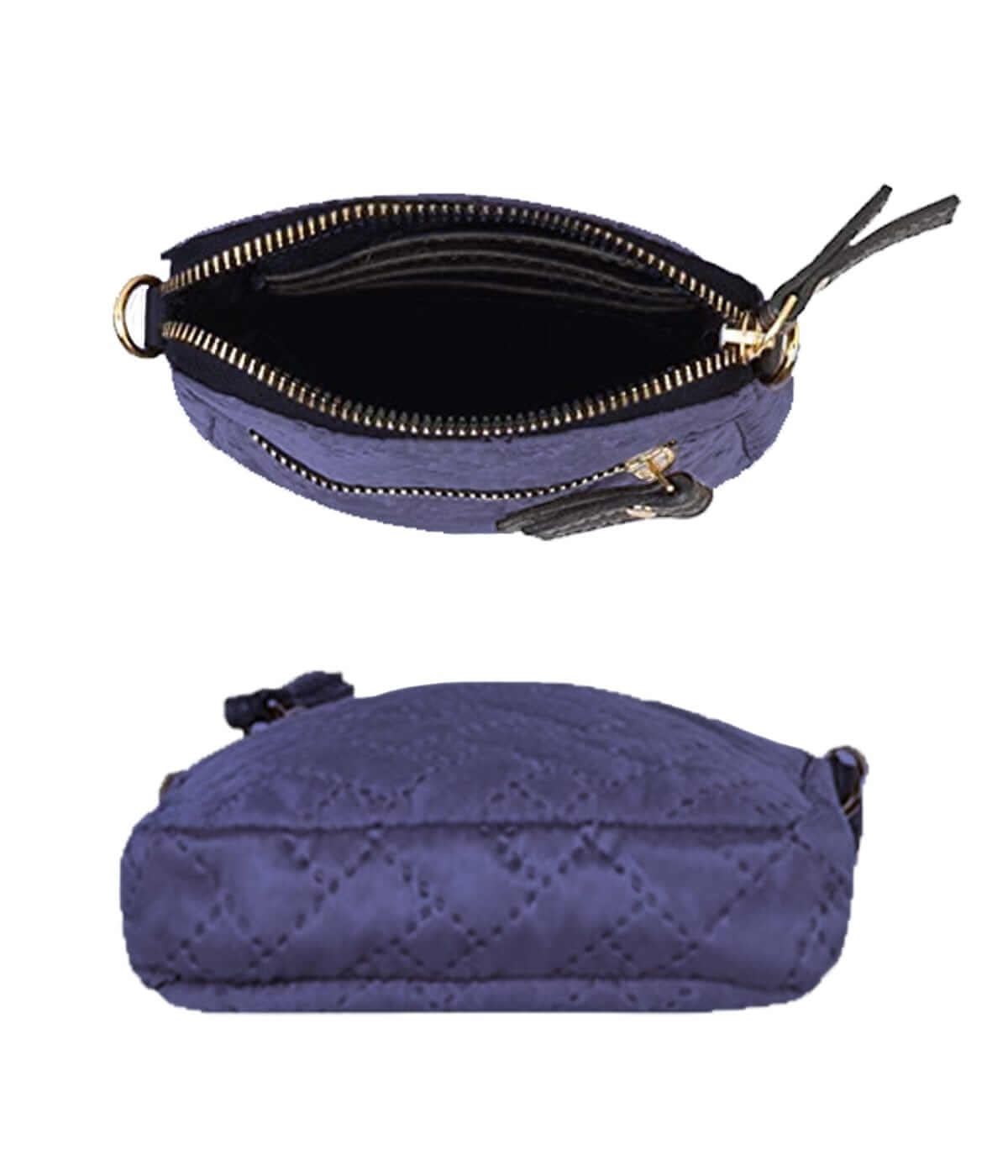 Mona B - Small Recycled Quilted Polyester Messenger Crossbody Sling Bag with Stylish Design for Women: Navy