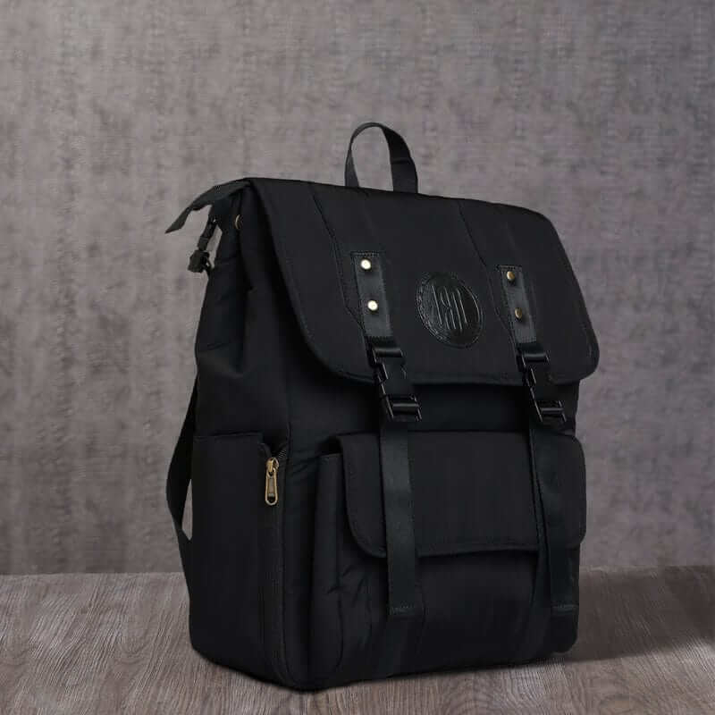 Mona B - Unisex Backpack With 14 inches Laptop Compartment: Troy Black - RP-303 BLK