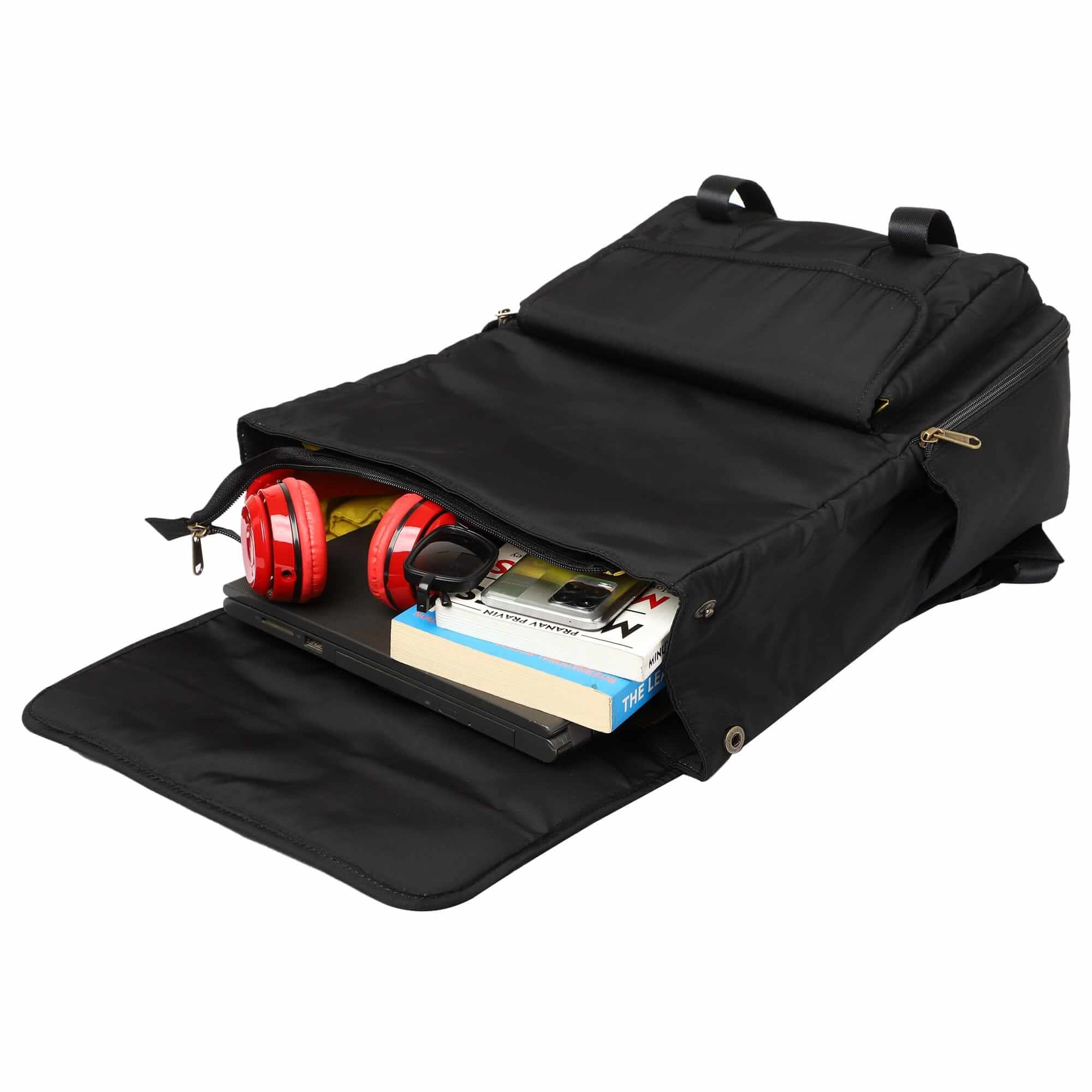 Mona B - Unisex Backpack With 14 inches Laptop Compartment: Troy Black - RP-303 BLK