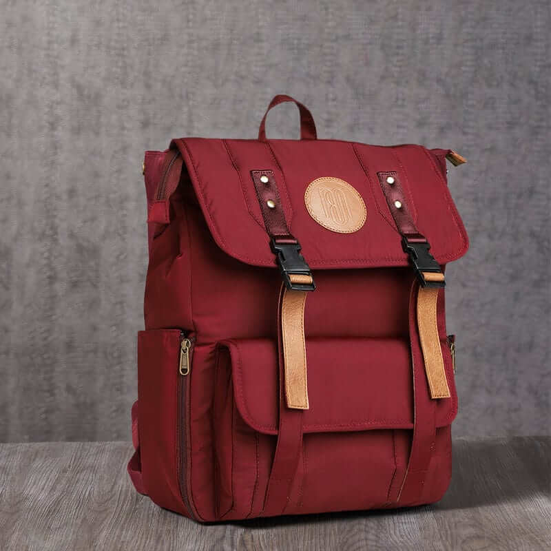 Mona B - Unisex Backpack With 14 inches Laptop Compartment: Troy Wine - RP-303 WIN