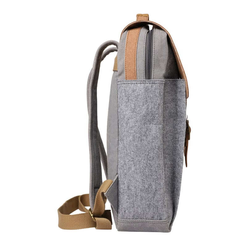 Mona B - Unisex Canvas Back Pack for Office | School and College with Upto 14'' Laptop/ Mac Book/ Tablet: Arctic Light Grey