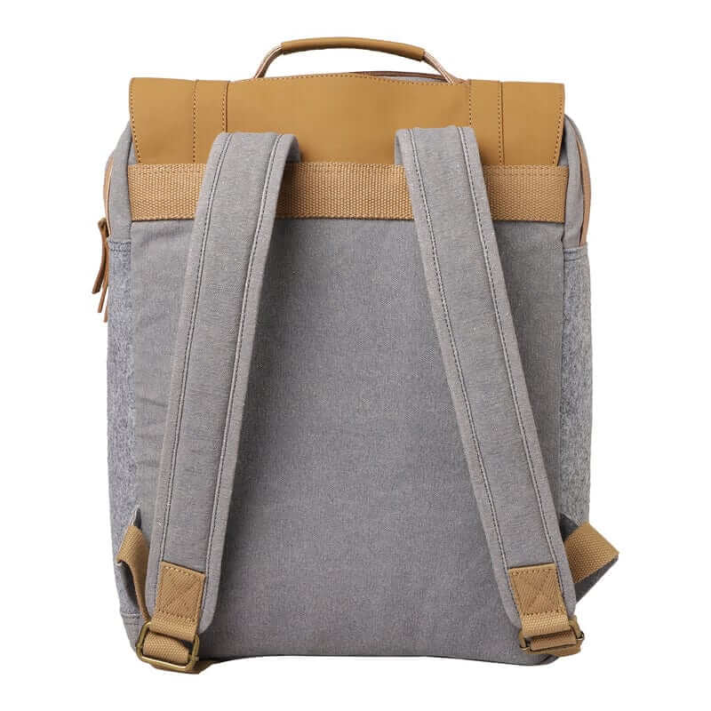 Mona B - Unisex Canvas Back Pack for Office | School and College with Upto 14'' Laptop/ Mac Book/ Tablet: Arctic Light Grey