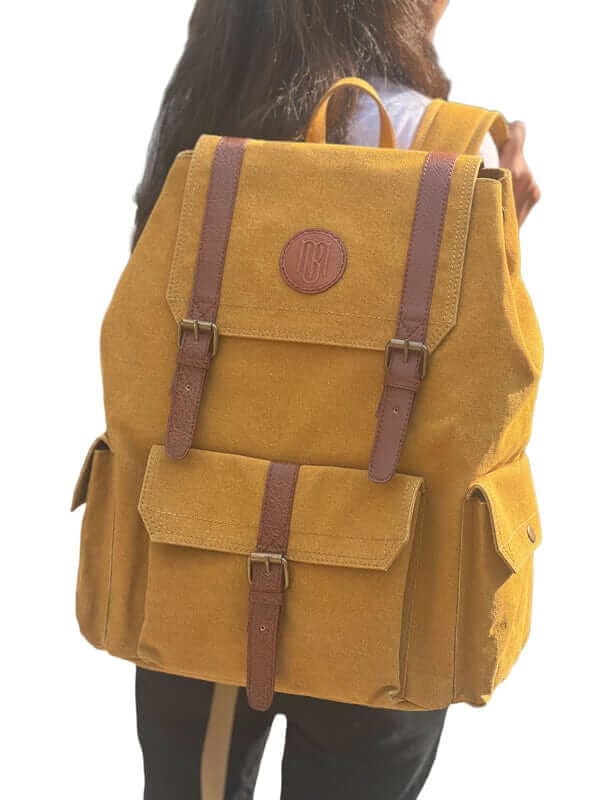 Mona B - Unisex Canvas Back Pack for Office | School and College with Upto 14" Laptop/ Mac Book/ Tablet: City Slicker