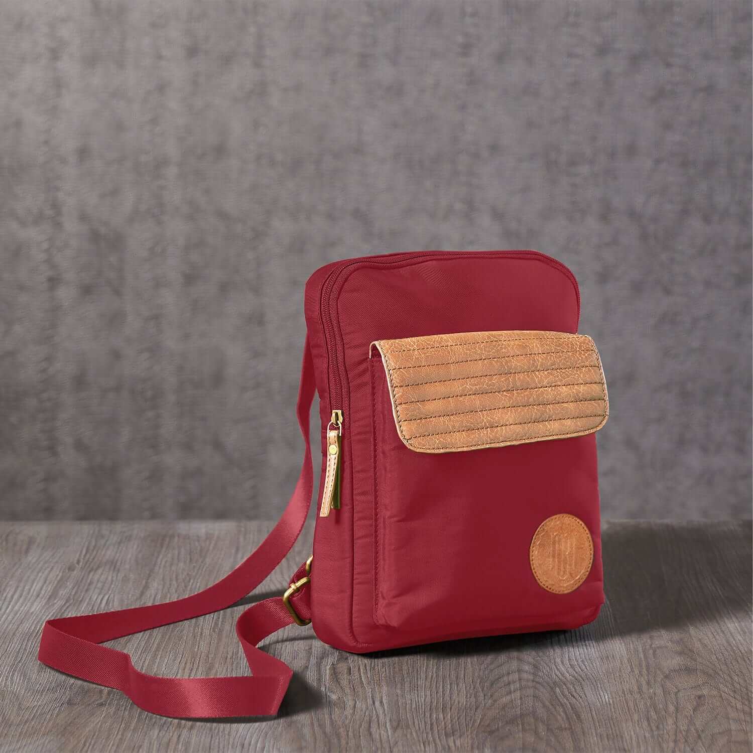 Mona B - Unisex Messenger Crossbody Bag: Sierra Wine - RP-302 WIN