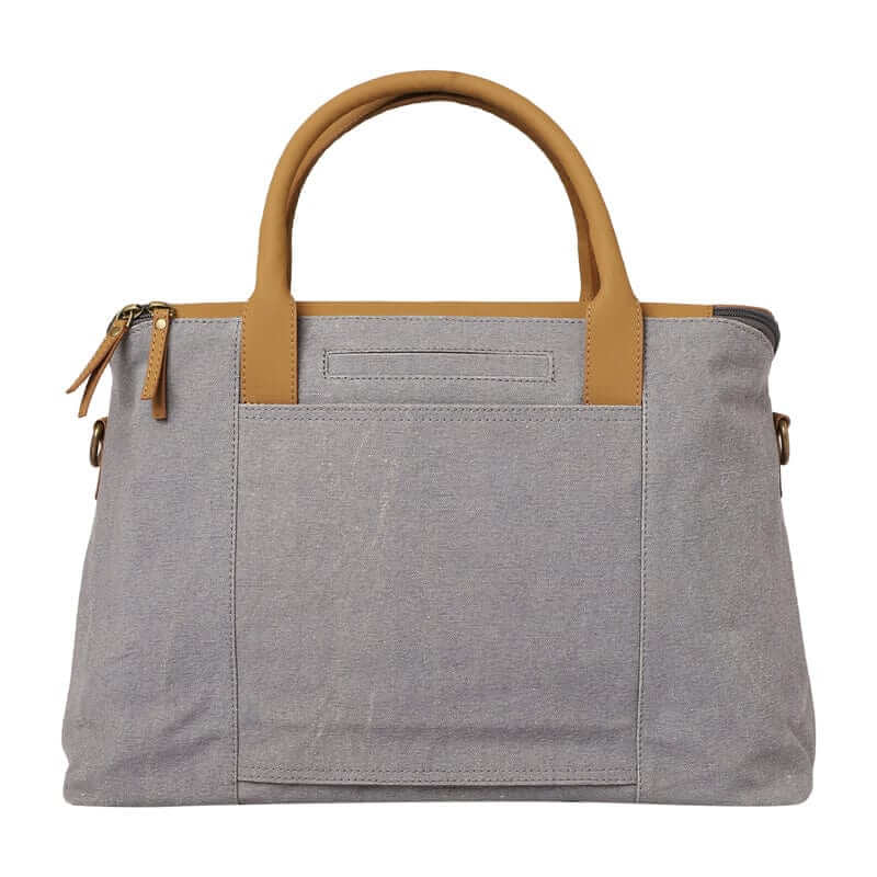 Mona B - Unisex Messenger | Small Overnighter Bag for upto 14" Laptop/Mac Book/Tablet with Stylish Design: Arctic Light Grey