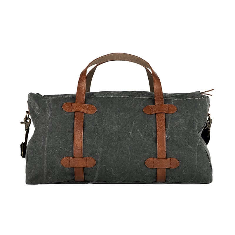 Mona B - Upcycled Canvas Duffel Gym Travel and Sports Bag with Stylish Design for Men and Women: Flap