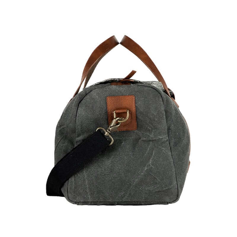 Mona B - Upcycled Canvas Duffel Gym Travel and Sports Bag with Stylish Design for Men and Women: Flap