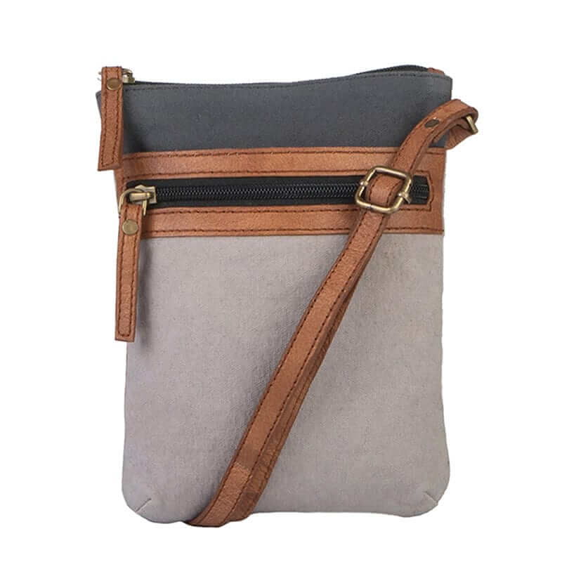 Mona B - Women Canvas Messenger Crossbody Vintage Sling Bag (Slate, Small) - MD-5711