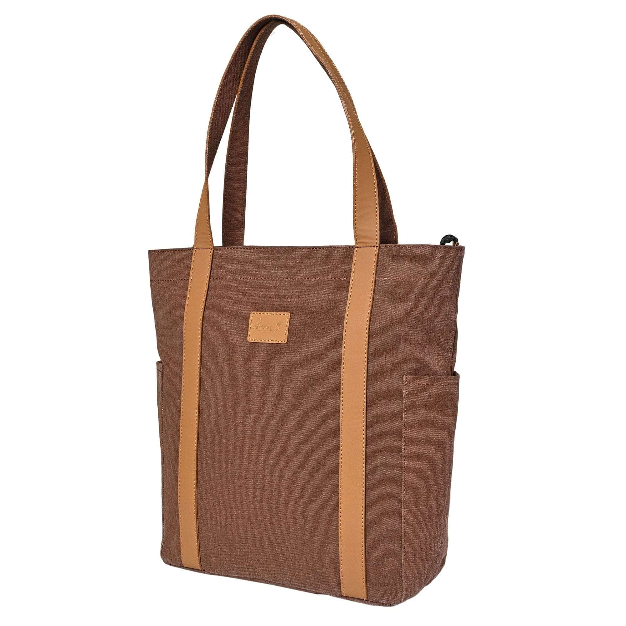 Mona B - Color Block Tote: Brown - (M-2501)