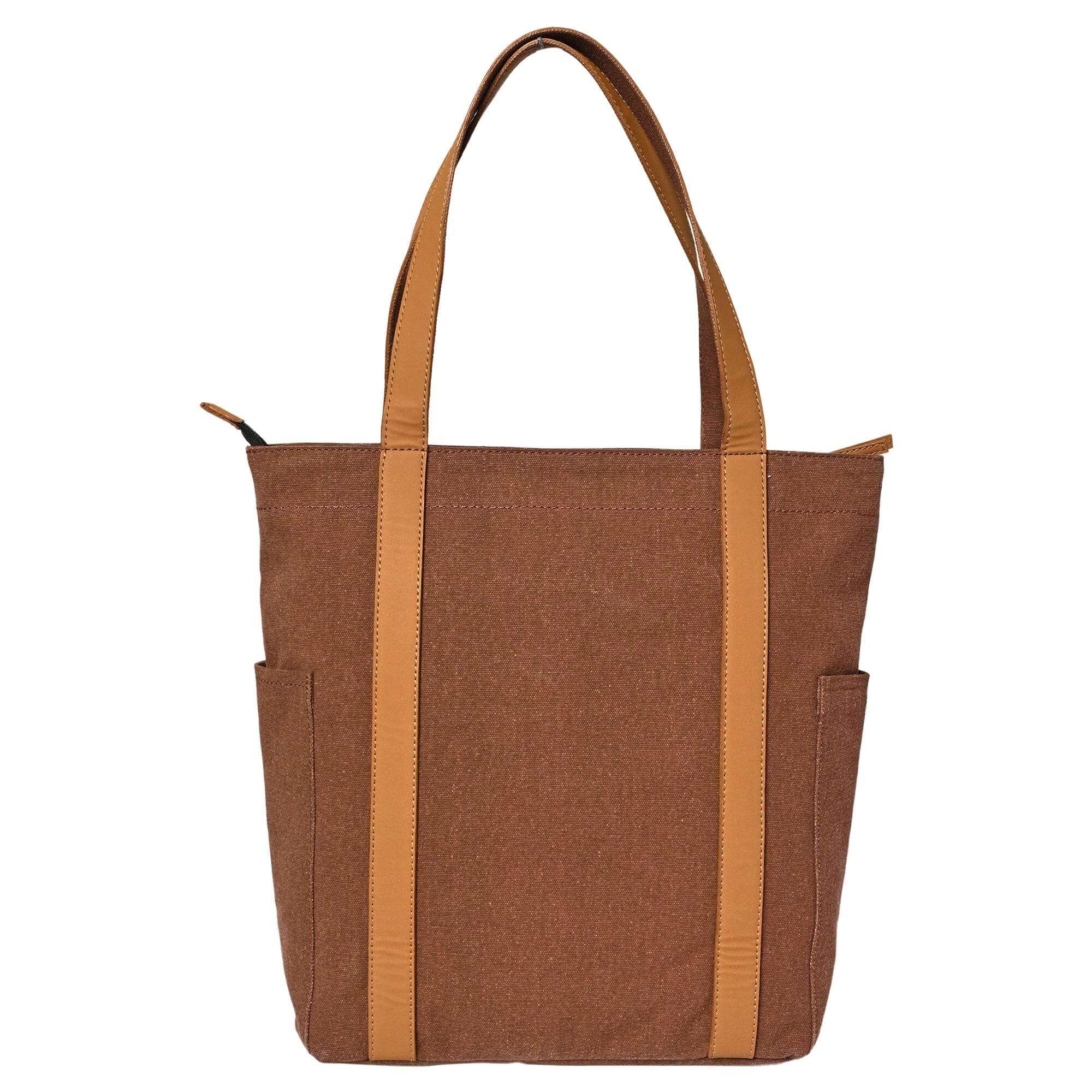 Mona B - Color Block Tote: Brown - (M-2501)