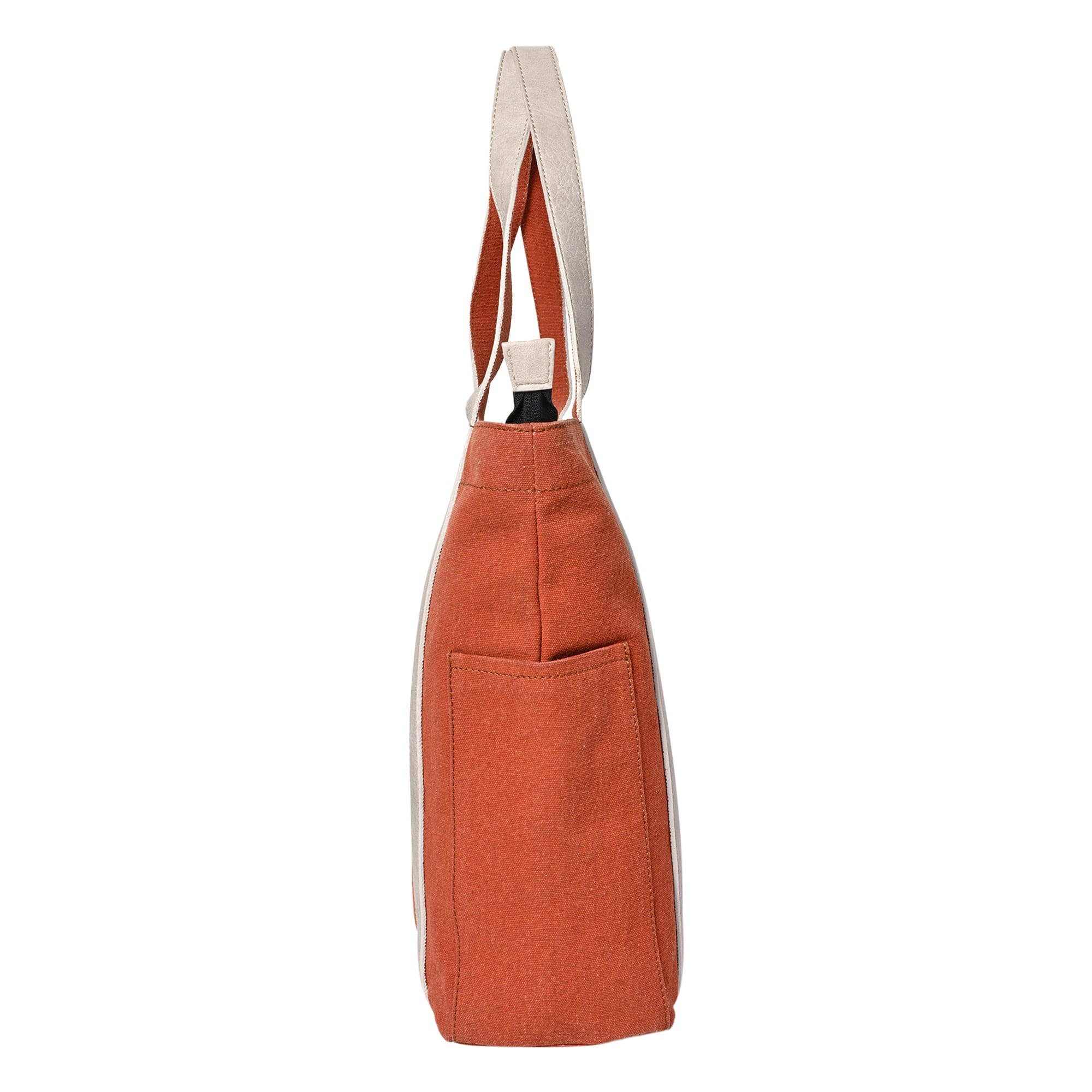 Mona B - Color Block Tote: Burnt Orange - (M-2502)