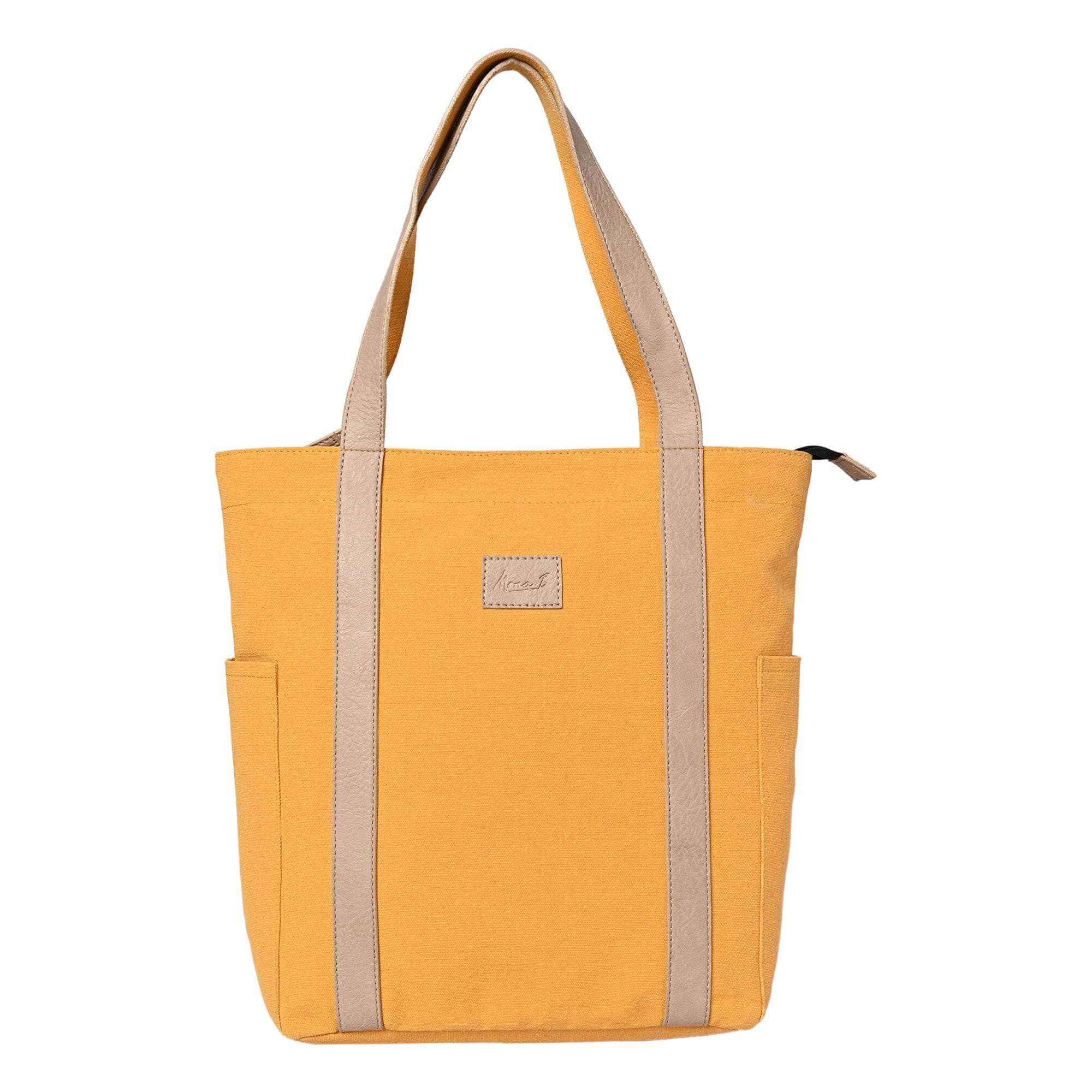 Mona B - Color Block Tote: Golden Rod - (M-2503)