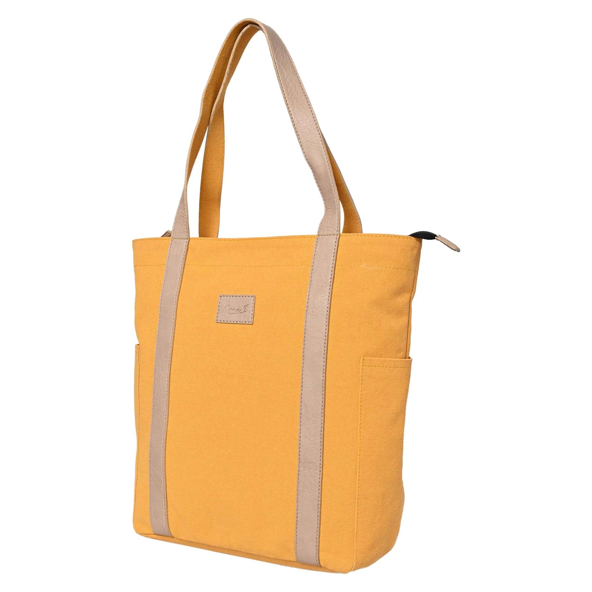 Mona B - Color Block Tote: Golden Rod - (M-2503)