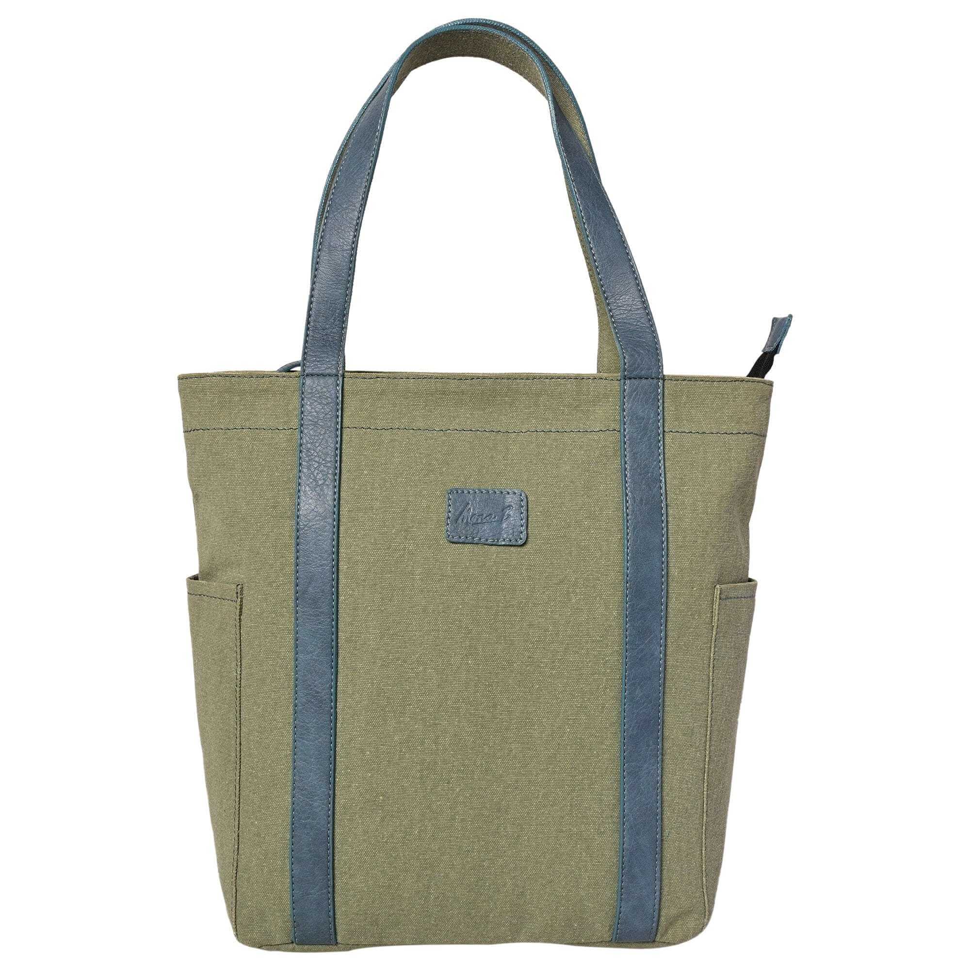 Mona B - Color Block Tote: Sage (M-2500)